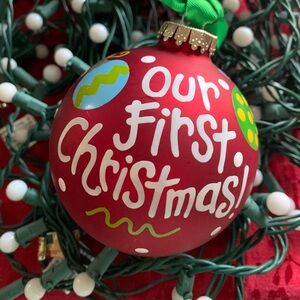 Our First Christmas Glass Ornament